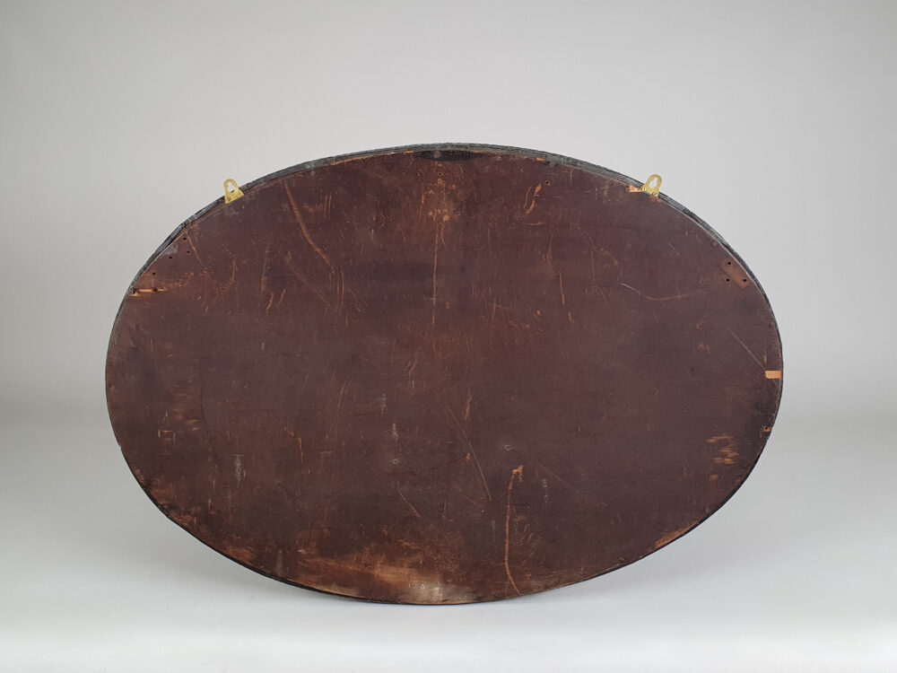 Arts & Crafts oval copper Over Mantle Mirror