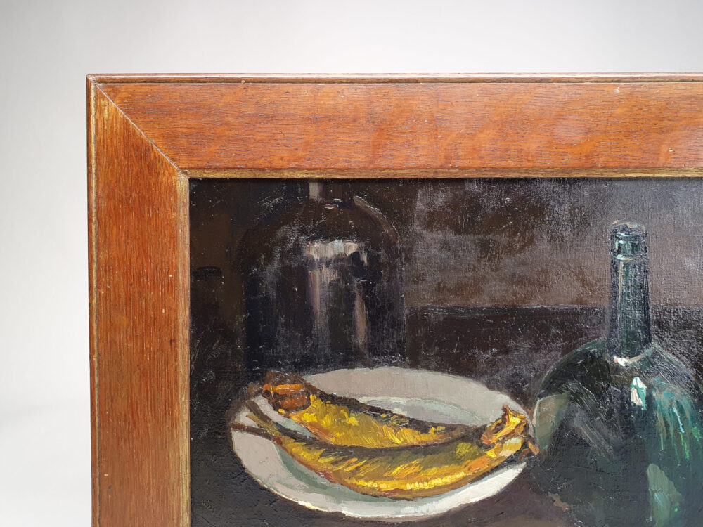 Bold Still Life of Fish - Mid Century Oil Painting