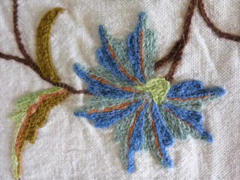 Bed cover ~ Cotton, Crewel Work