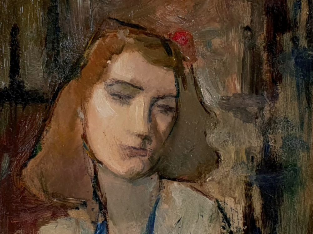 Captivating mid century oil painting by Germaine Nordmann