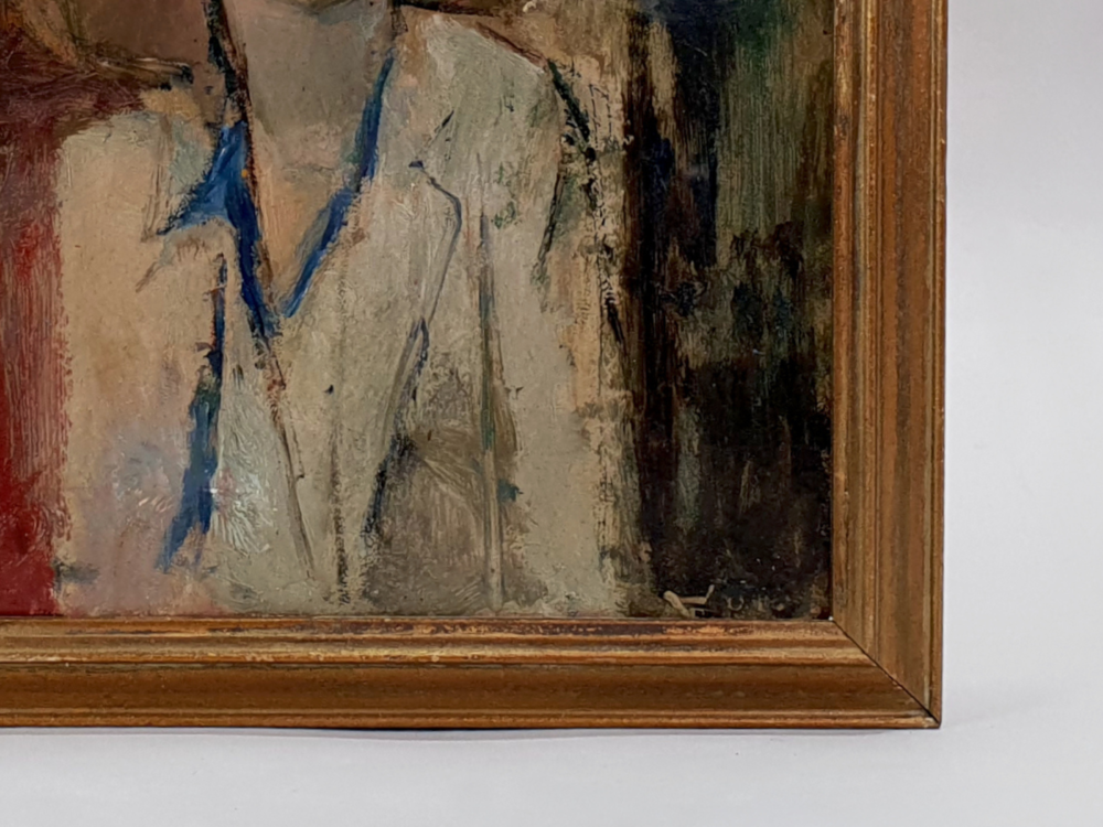 Captivating mid century oil painting by Germaine Nordmann