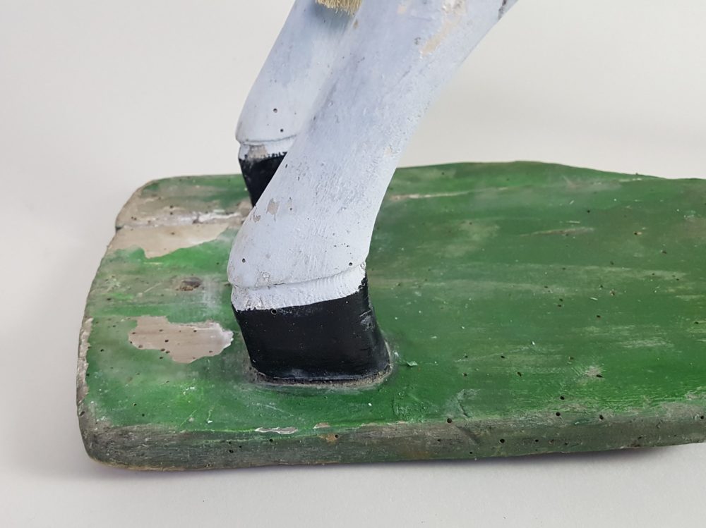 Characterful antique wooden pull-along Horse in original paint