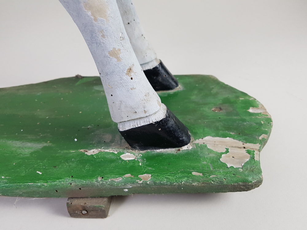 Characterful antique wooden pull-along Horse in original paint