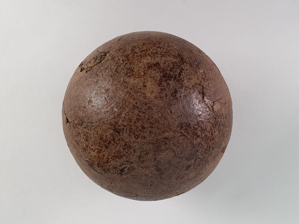 Collection of French rustic antique olive wood Boules