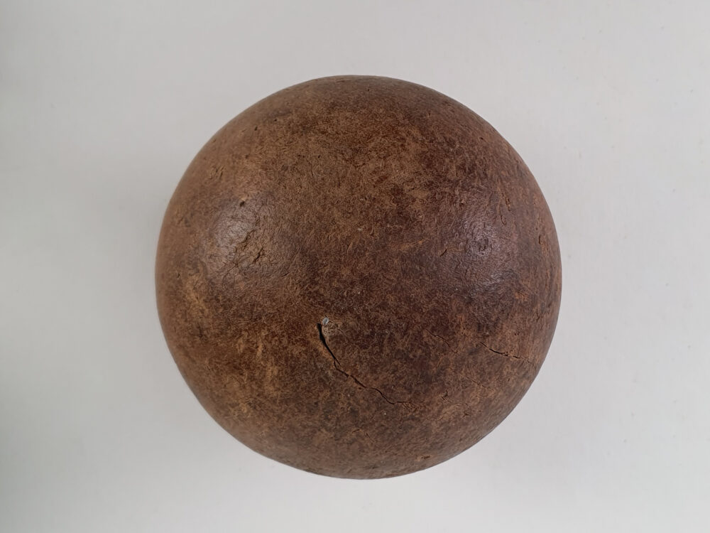 Collection of French rustic antique olive wood Boules