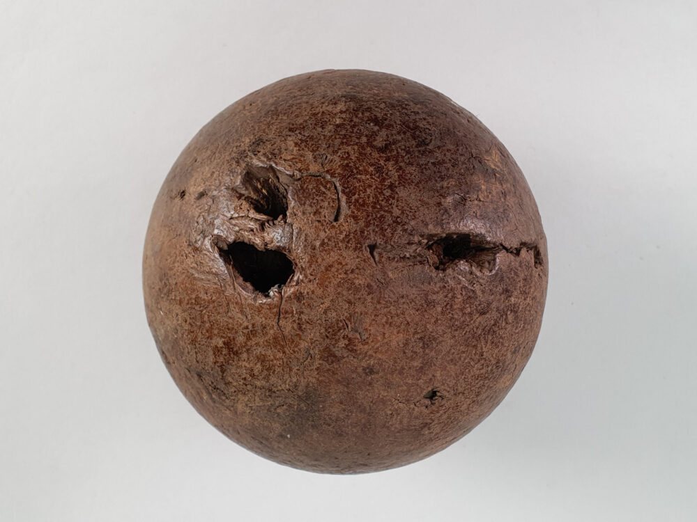 Collection of French rustic antique olive wood Boules