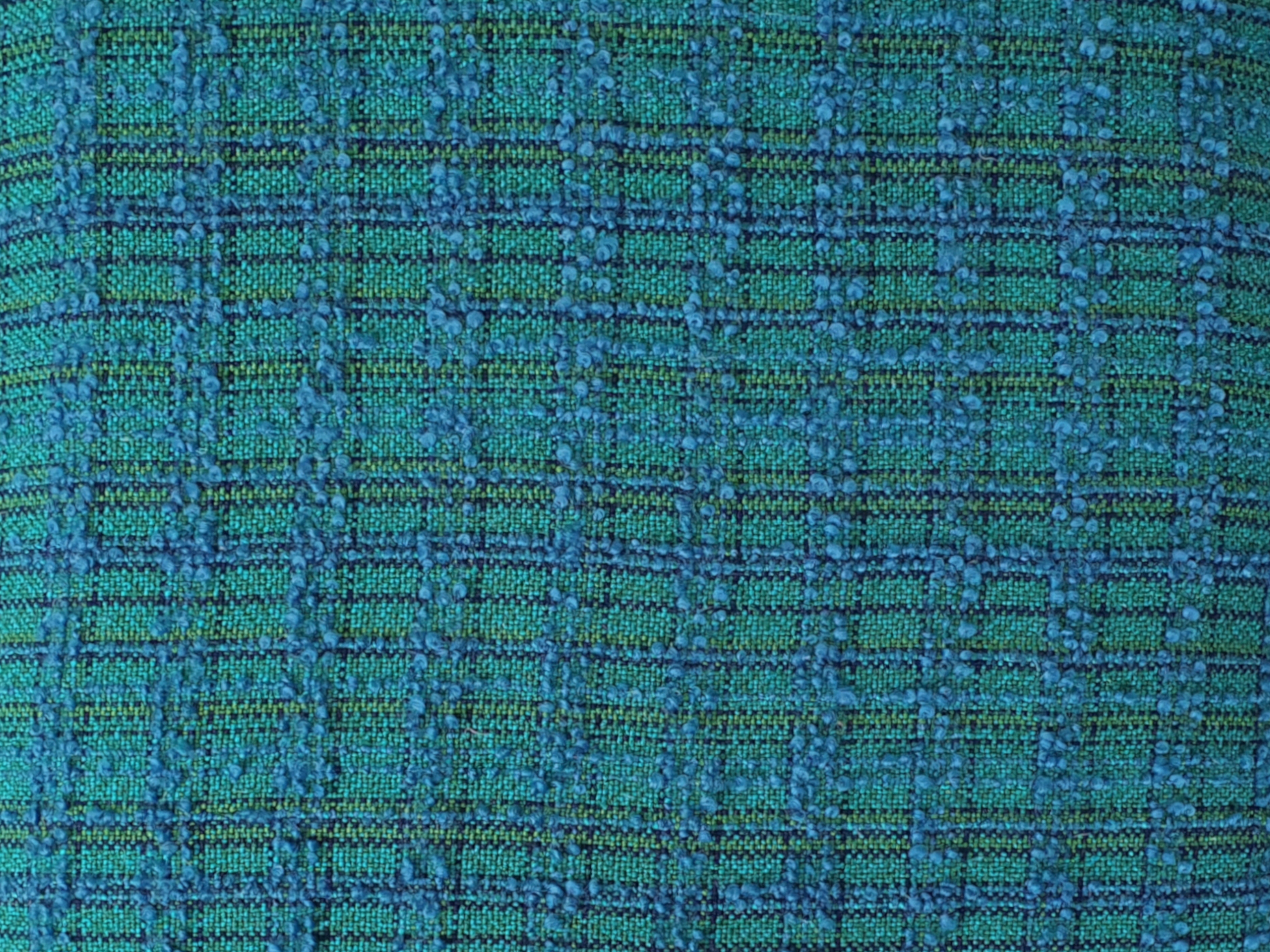 mid century cushion in bouclé fabric close up