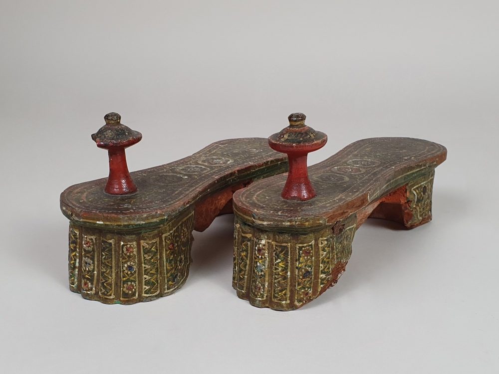 Decorative 19th century antique Paduka Stilt Shoes