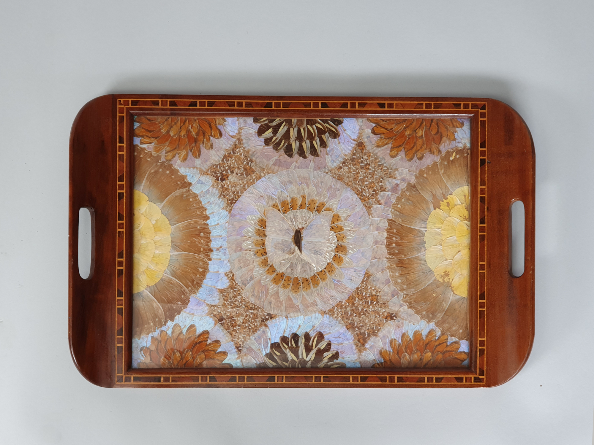 Decorative antique Brazilian Butterfly Tray