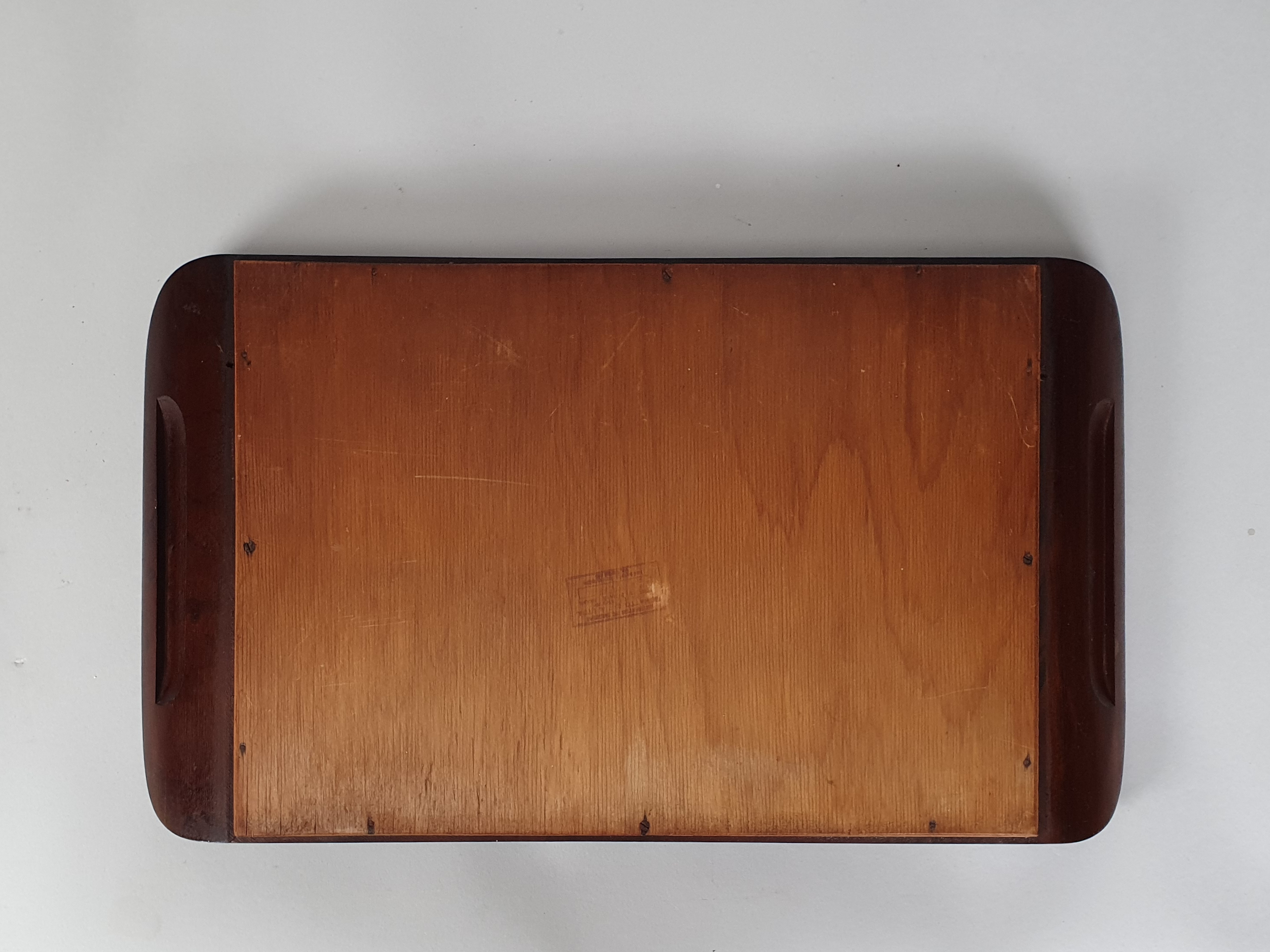 Decorative antique Brazilian Butterfly Tray showing reverse