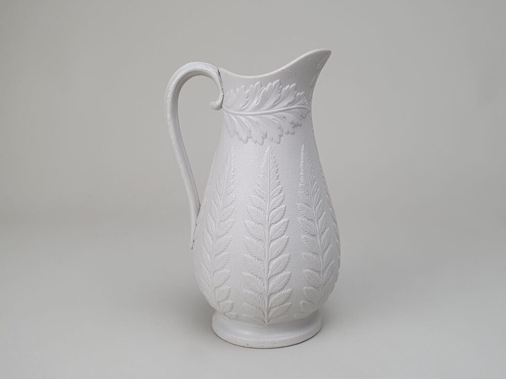 Decorative antique Dudson parian Fern relief white Jug or Pitcher