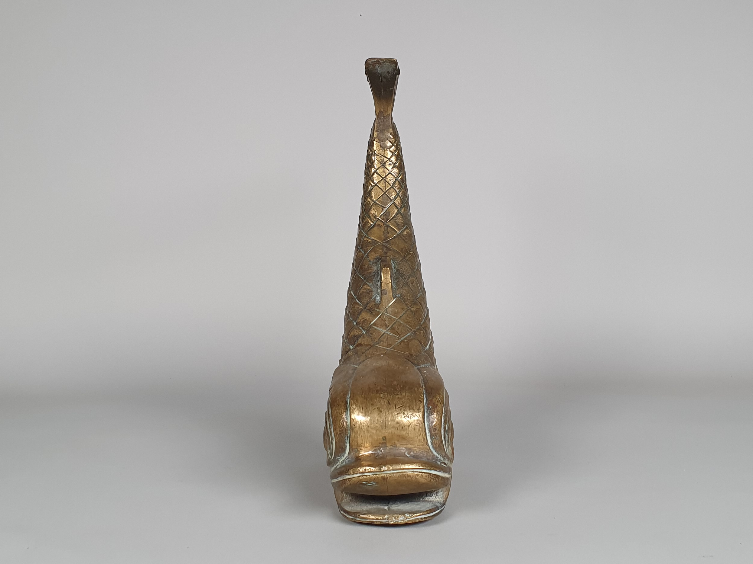 antique brass Dolphin Sculpture close up