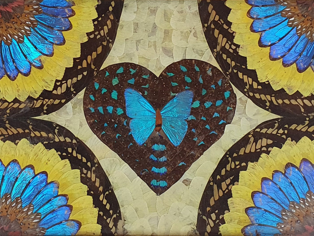Decorative mid century antique Brazilian Butterfly Tray