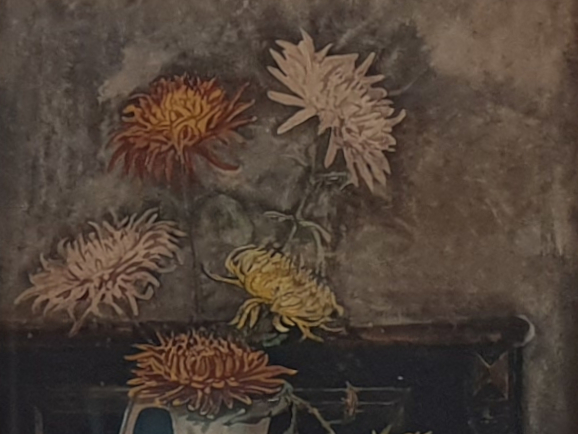 Delicate still life watercolour antique Painting from 1920s