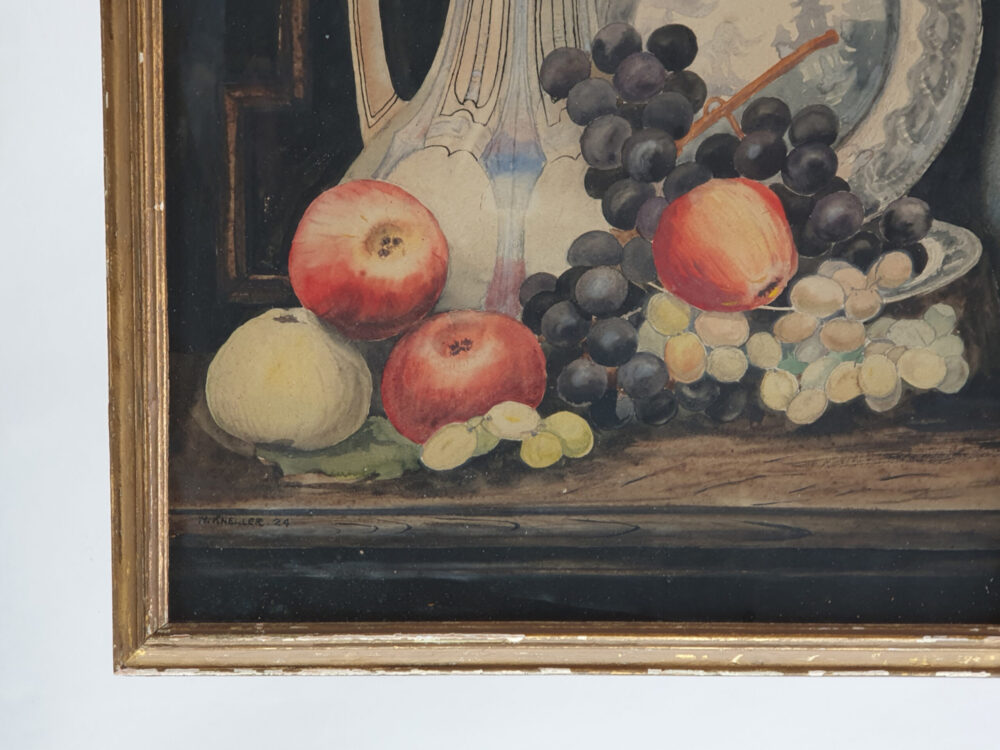 Delicate still life watercolour antique Painting from 1920s