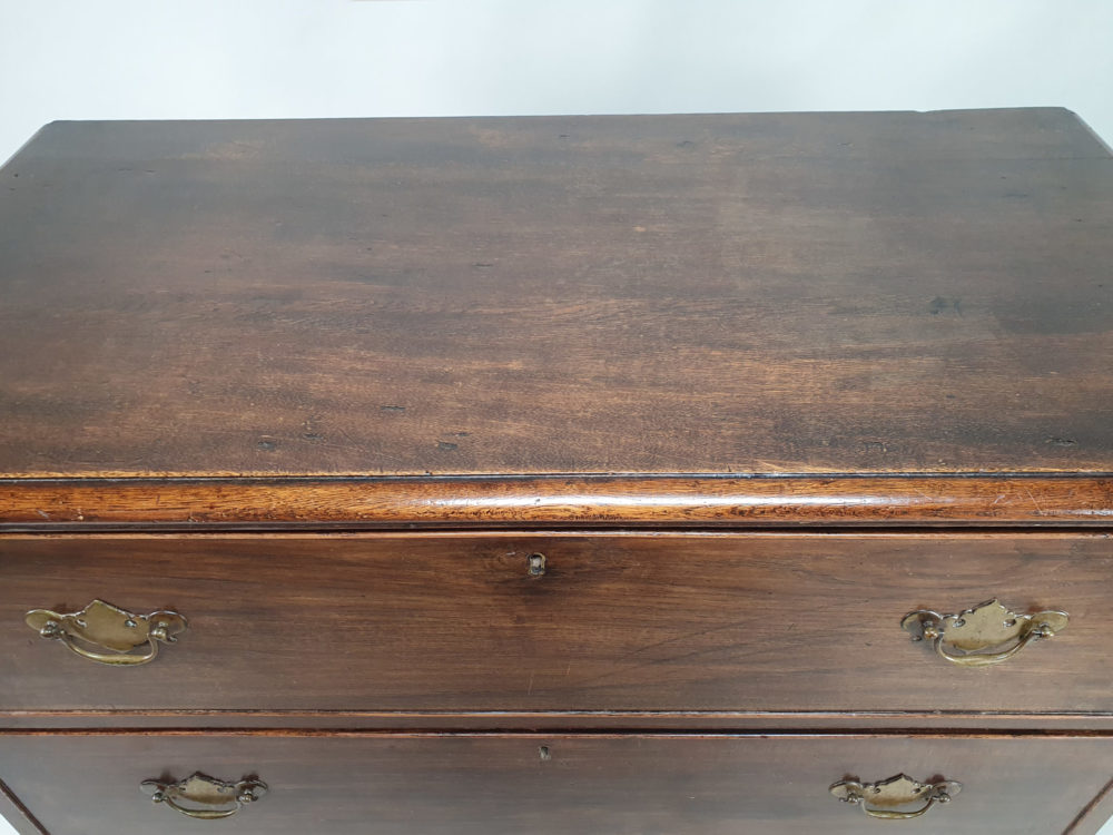 Early English antique oak Chest of Drawers on bun feet