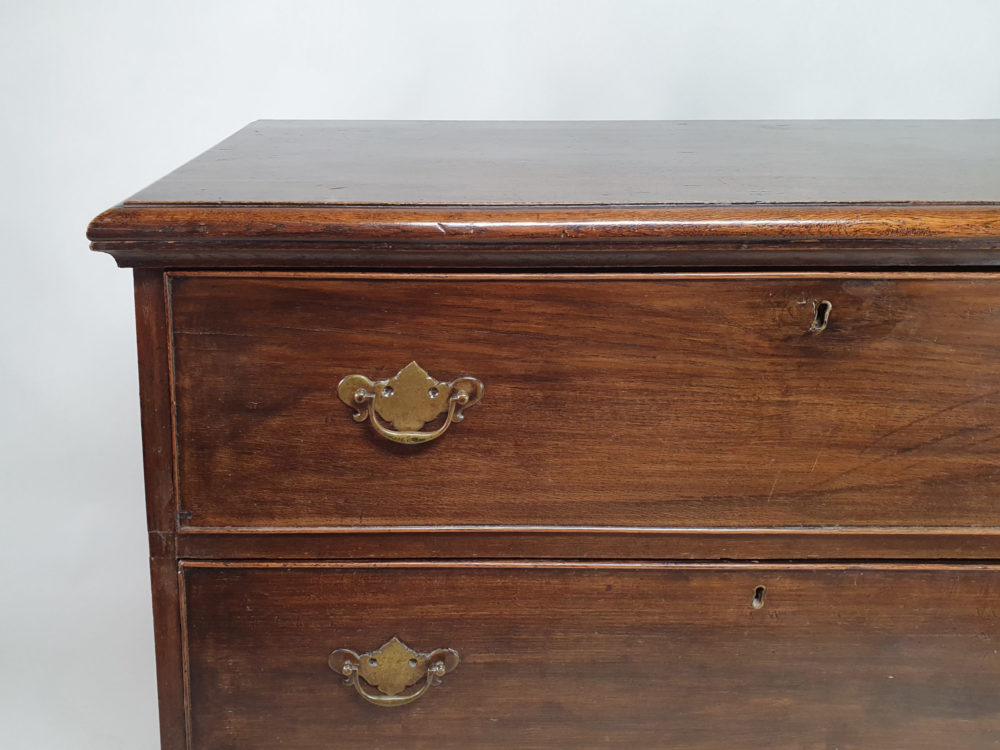 Early English antique oak Chest of Drawers on bun feet