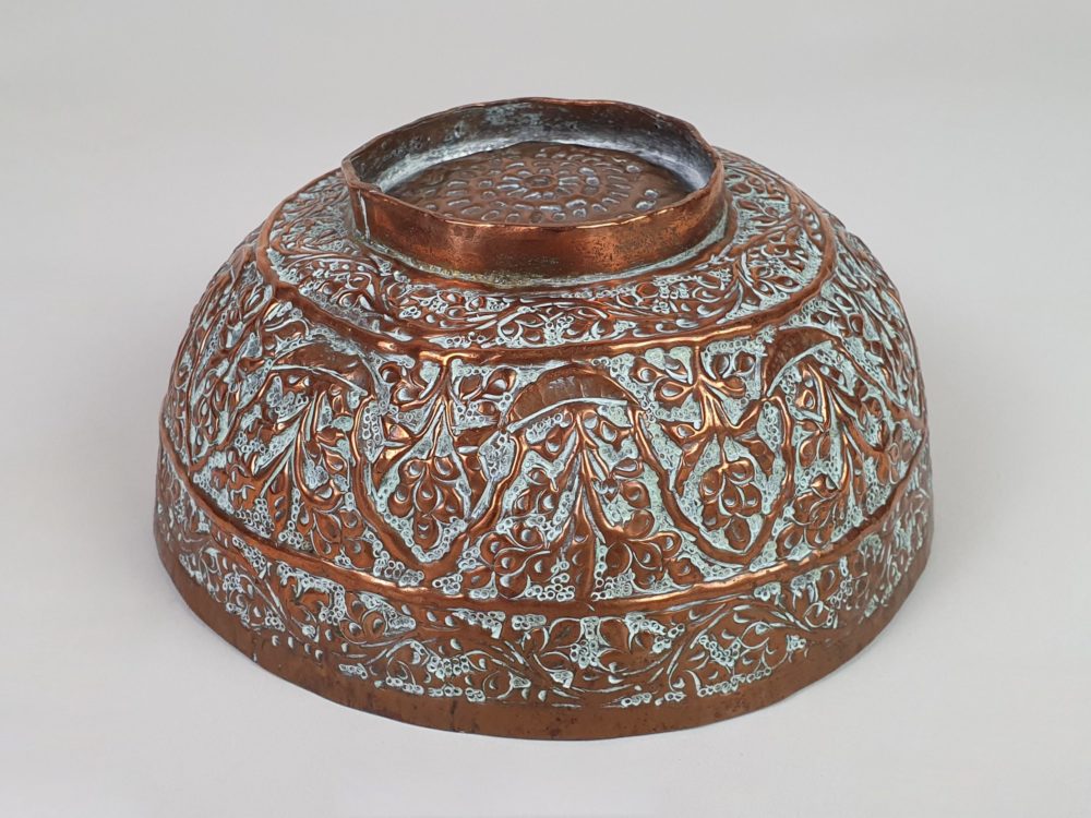 Embossed Victorian copper Bowl