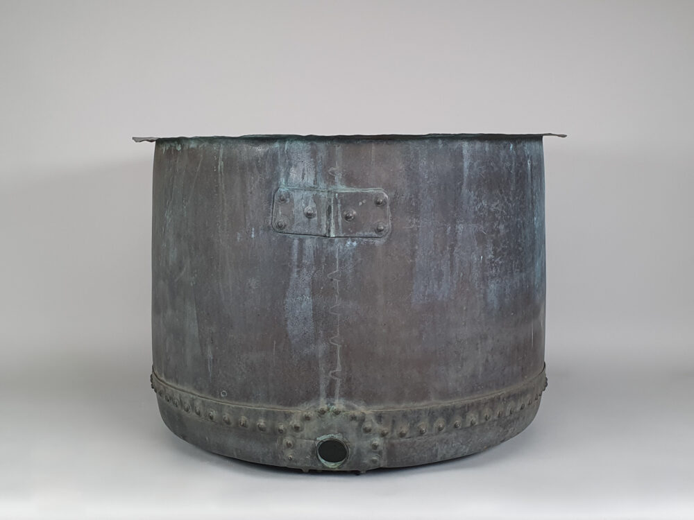 Extra large riveted 19th century antique Copper planter