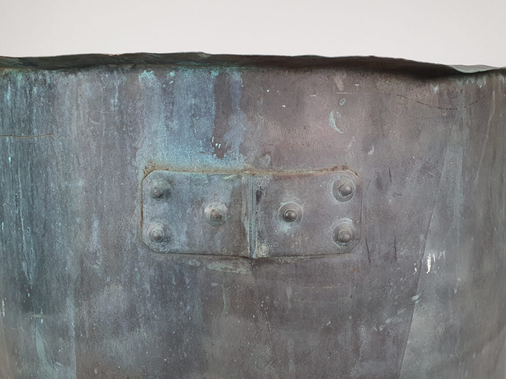 Extra large riveted 19th century antique Copper planter