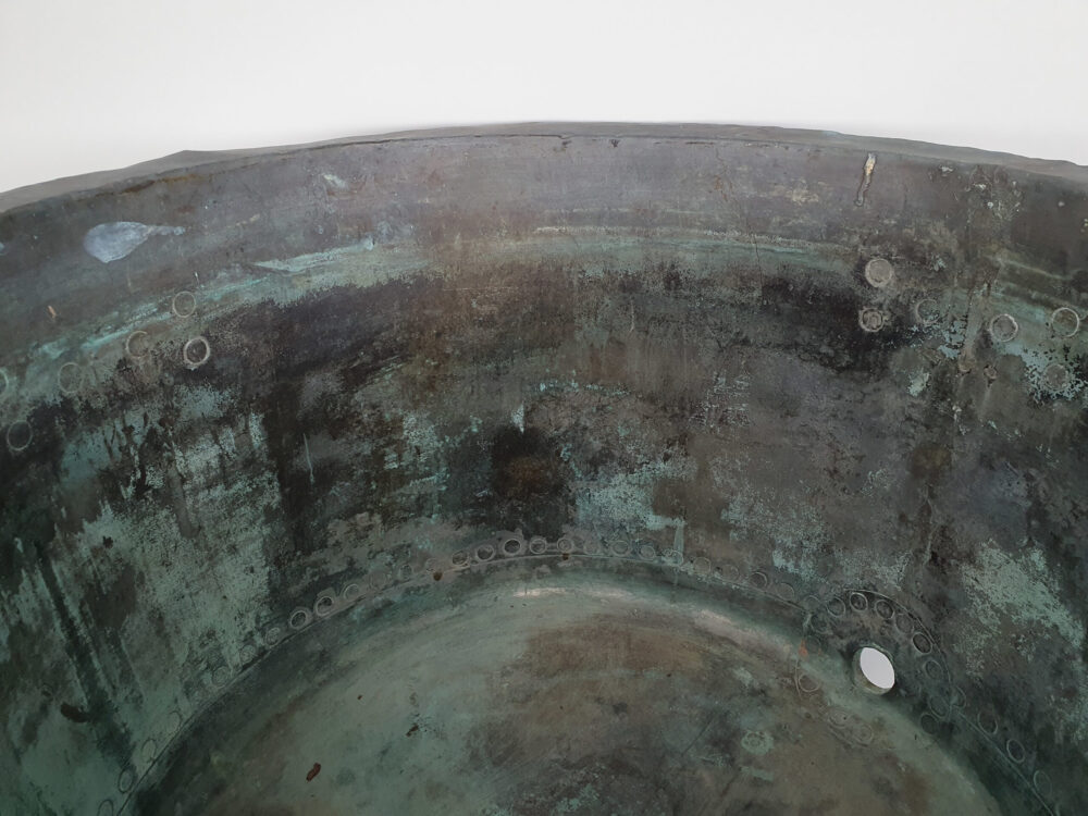 Extra large riveted 19th century antique Copper planter