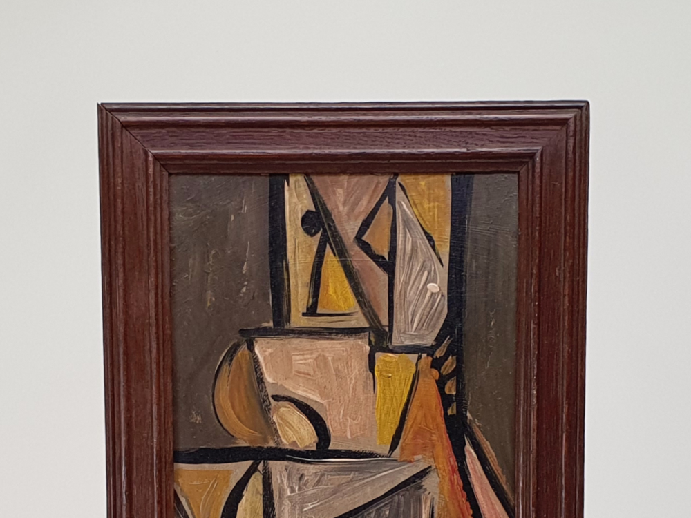 French cubist mid century oil Painting
