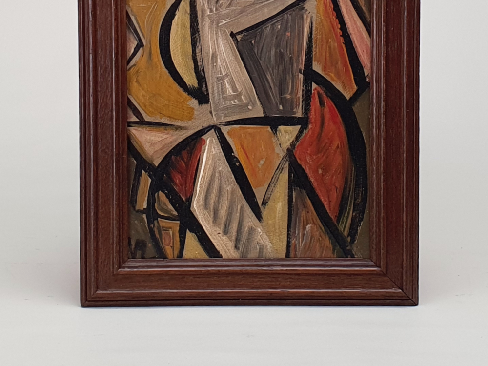 French cubist mid century oil Painting