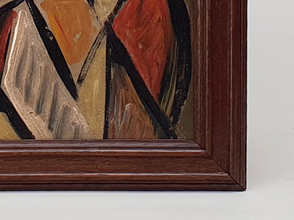 French cubist mid century oil Painting