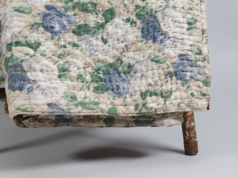 French handstitched reversible Boutis antique quilt