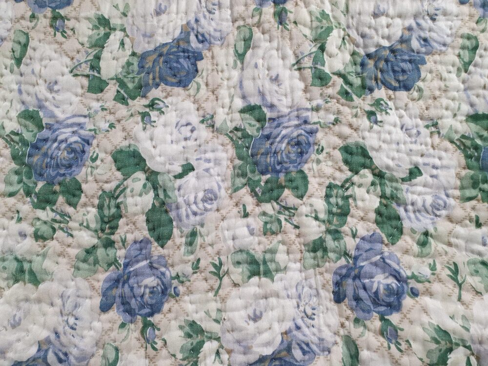 French handstitched reversible Boutis antique quilt
