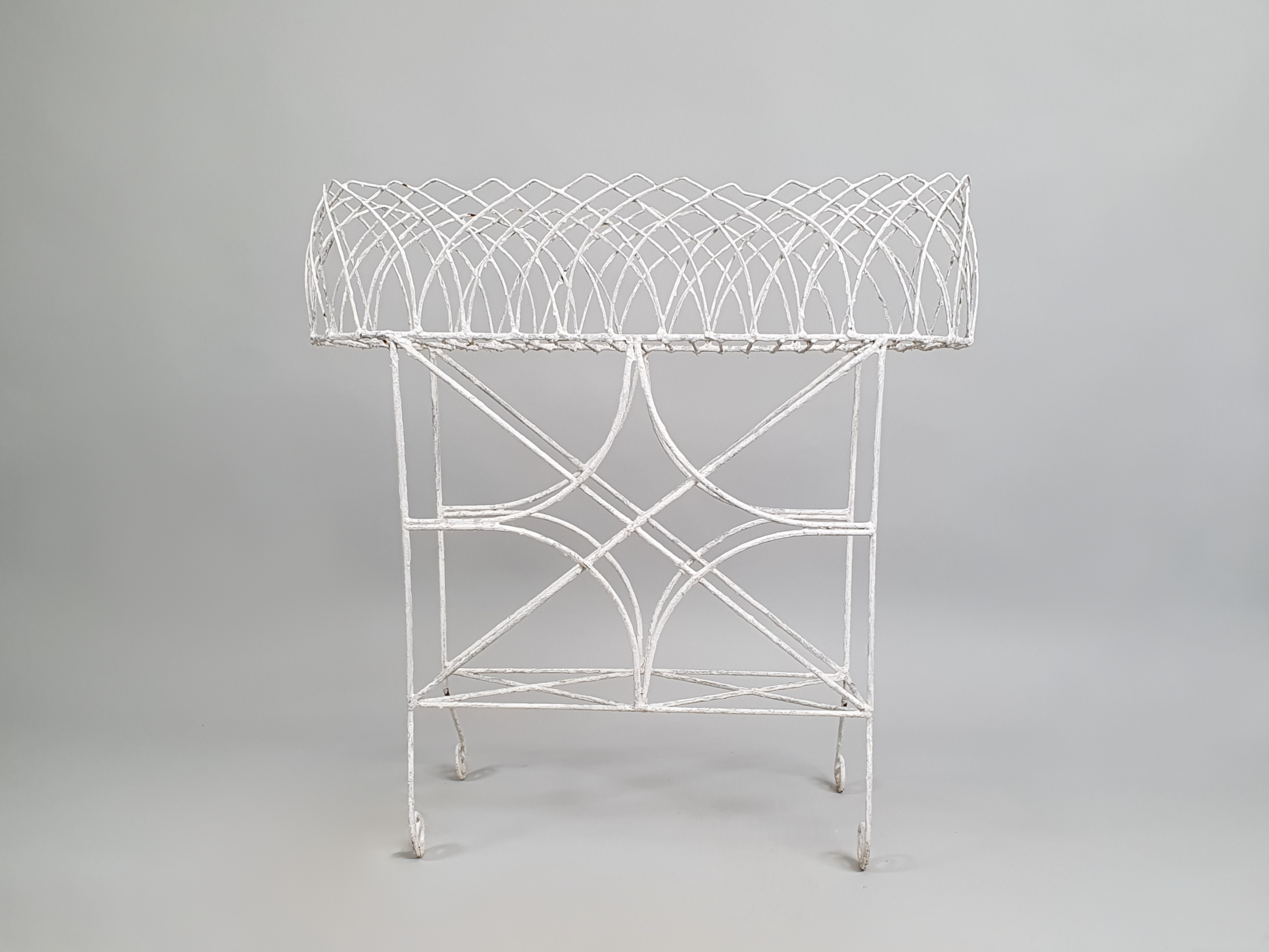 Garden antique wire work plant stand front