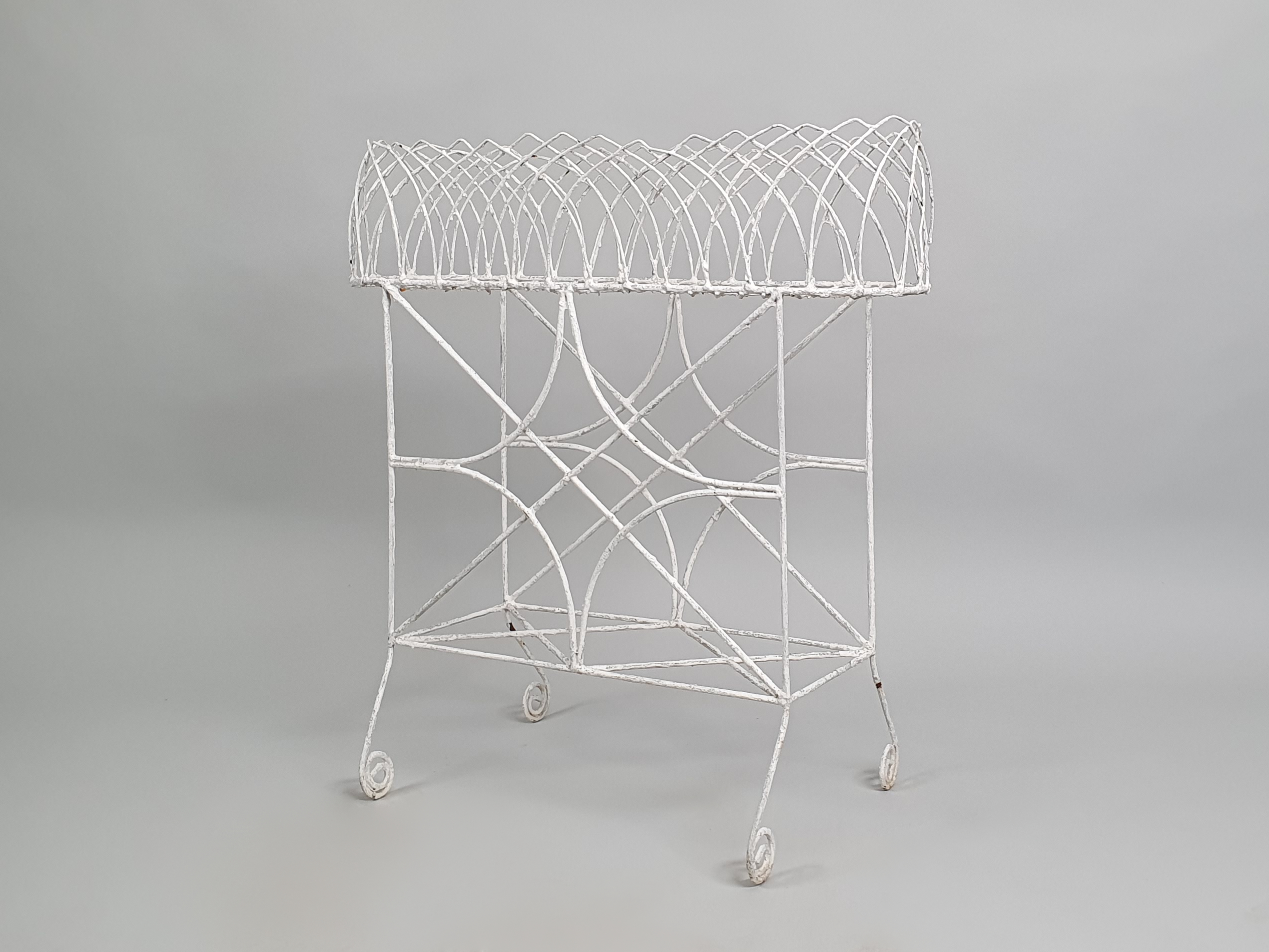 Garden antique wire work plant stand side