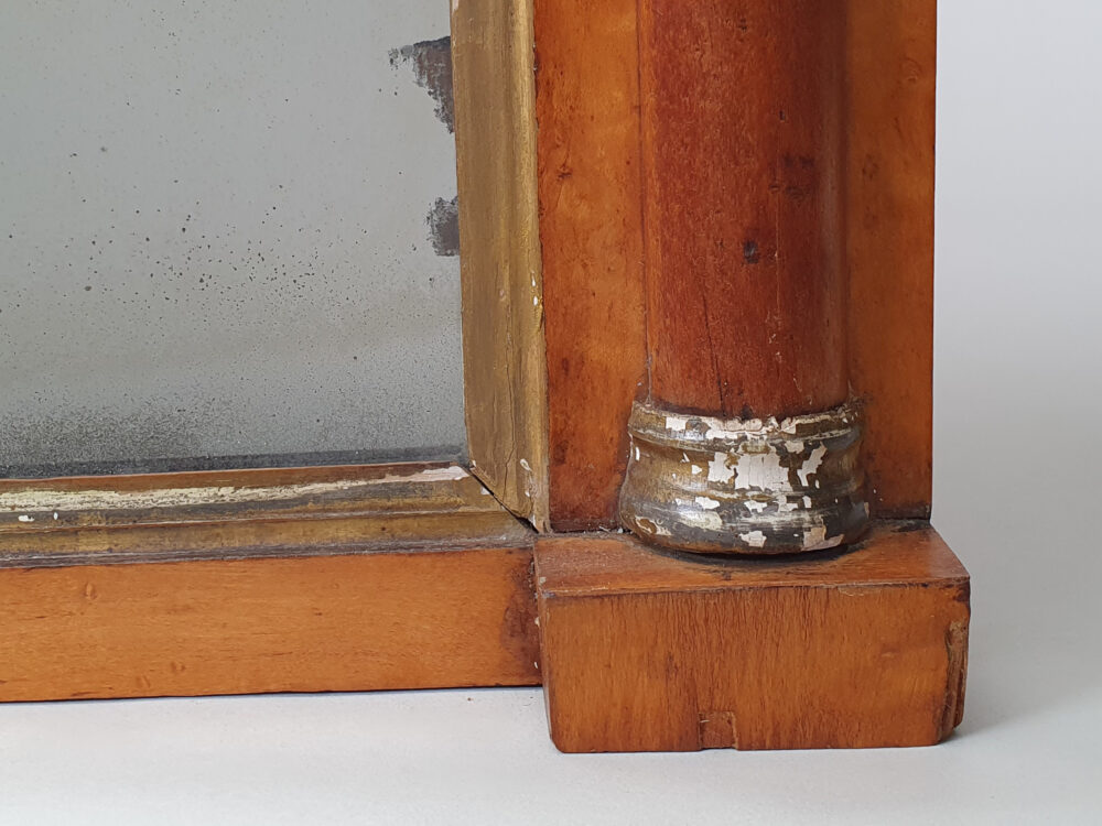 Georgian antique birds eye maple Over Mantle Mirror