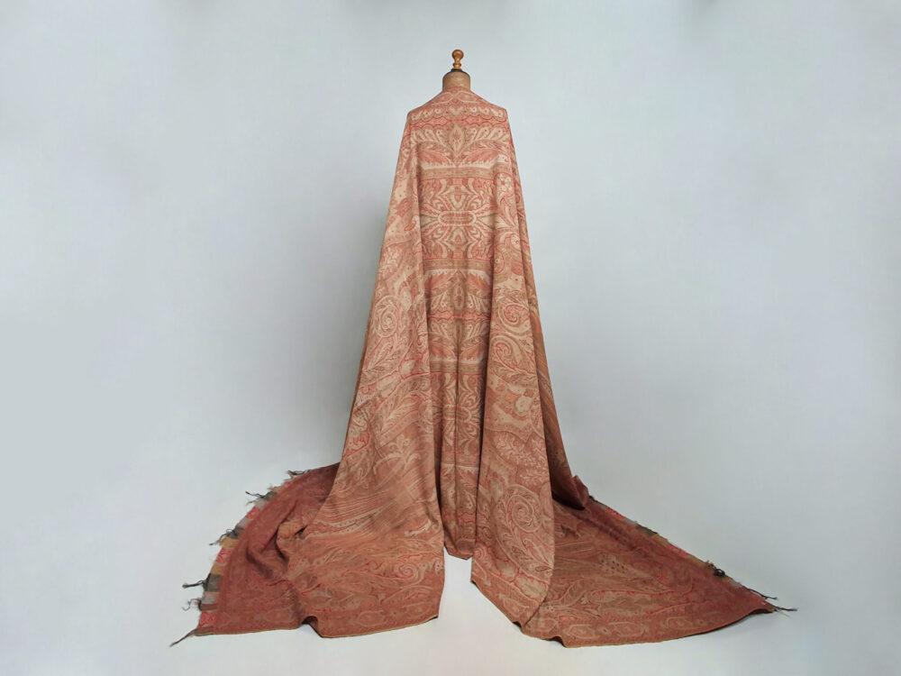 Large antique Victorian Paisley woollen piano Shawl