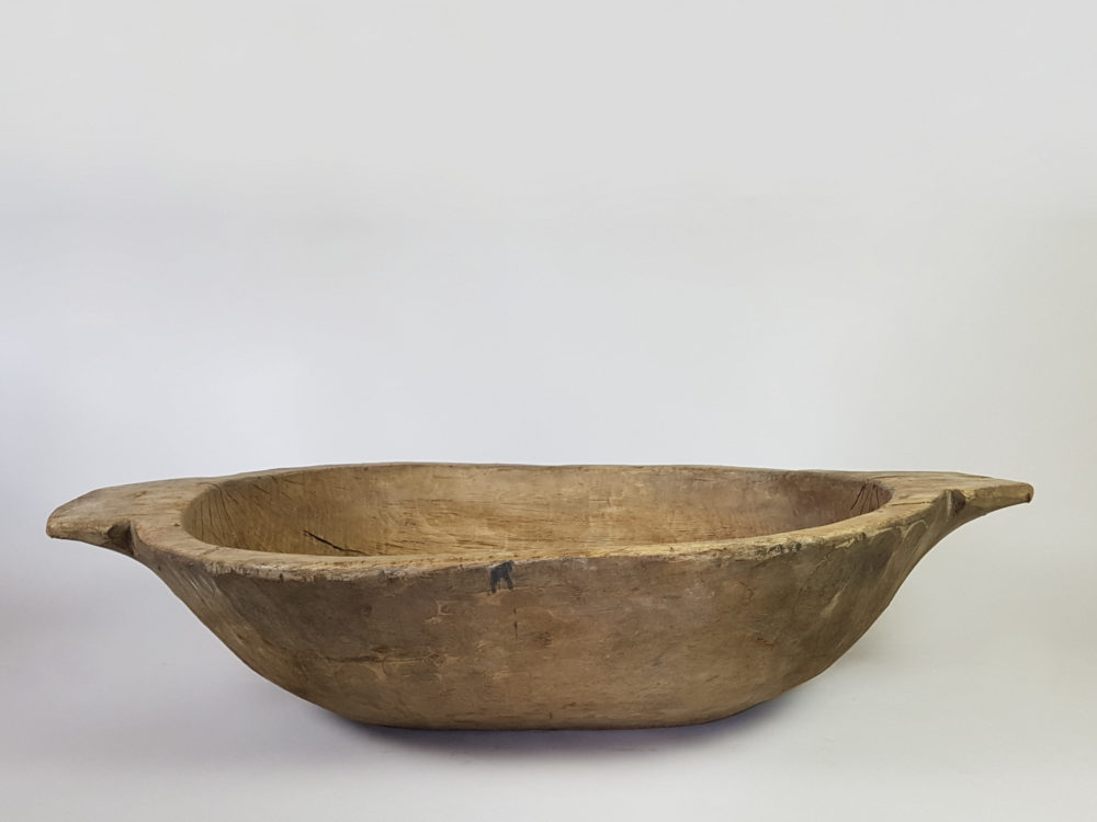 Large antique Eastern European wooden Dough Bowl