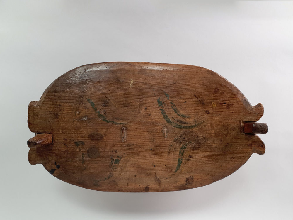 Large antique folk art tine or svapask Wooden Box