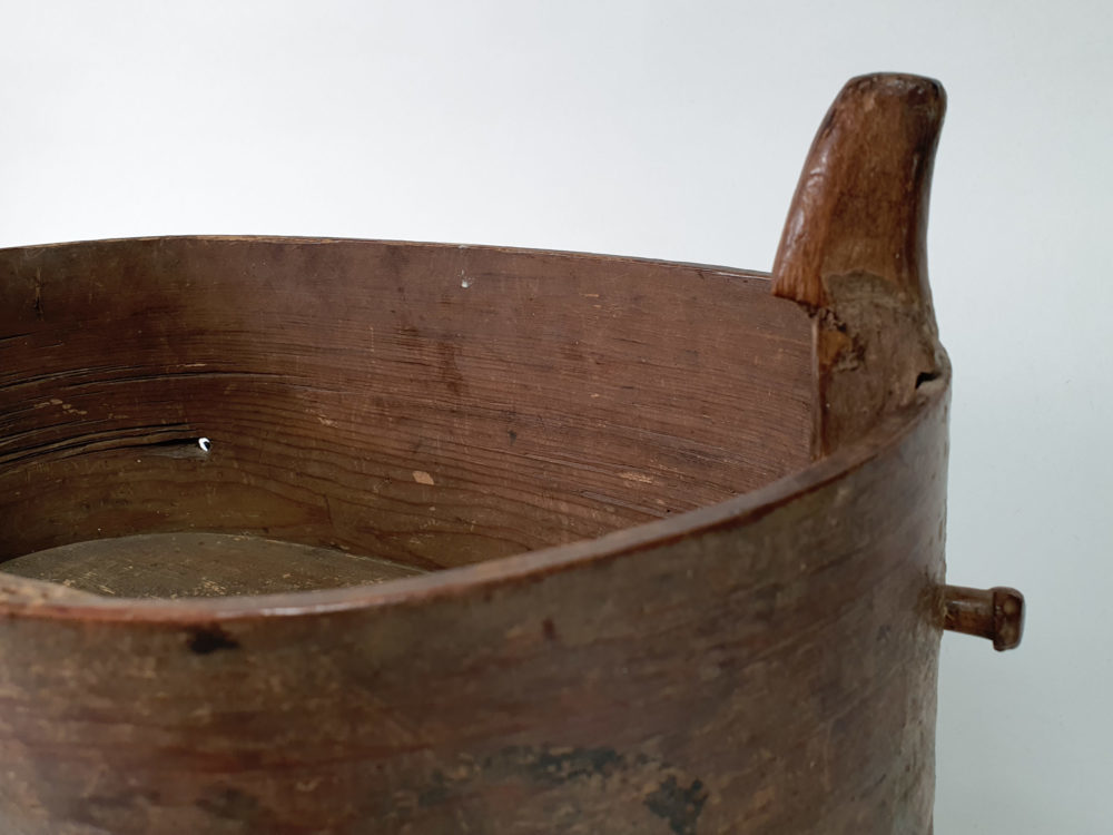 Large antique folk art tine or svapask Wooden Box