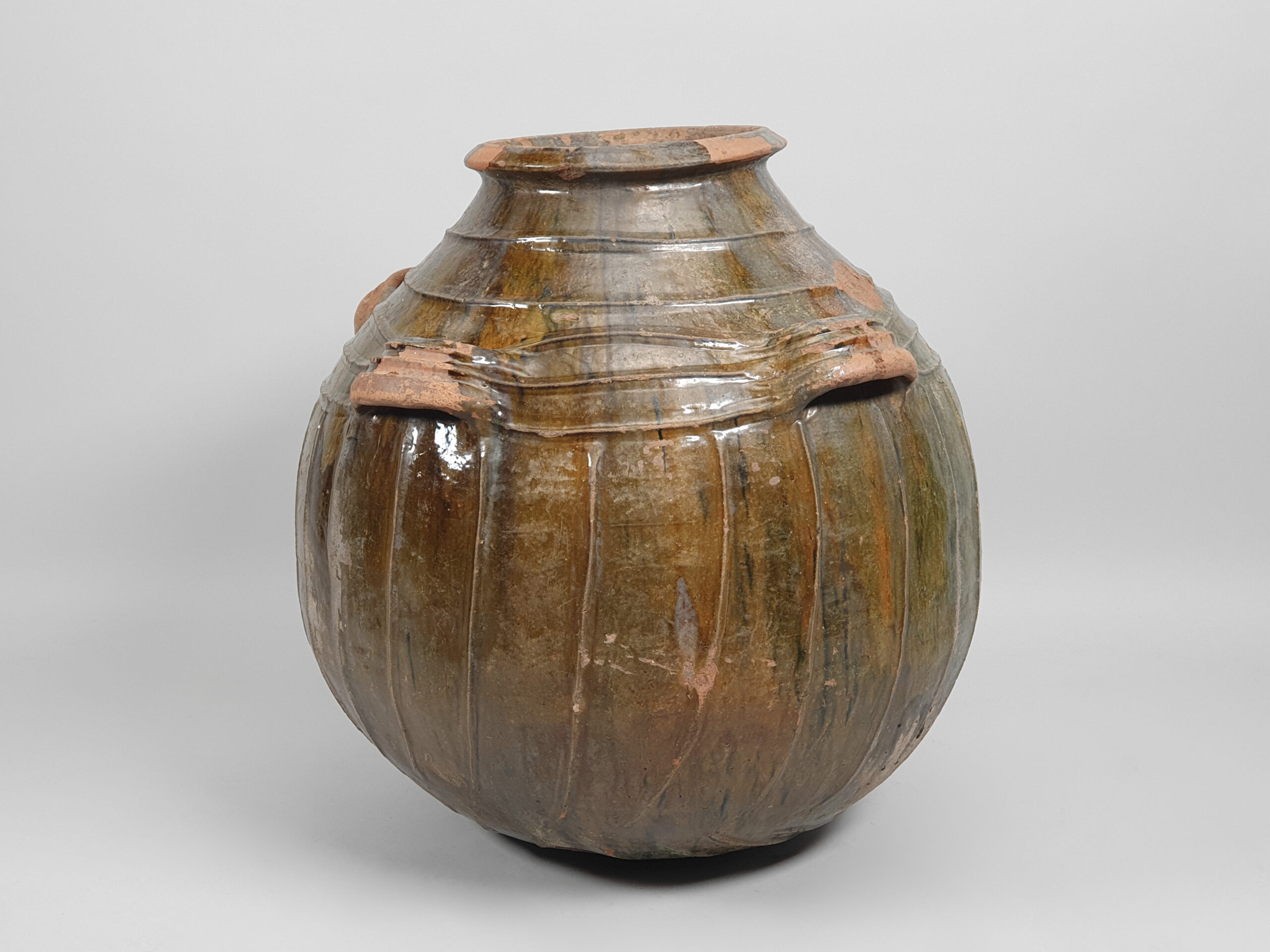 Large antique French Walnut Oil Jar or Pot