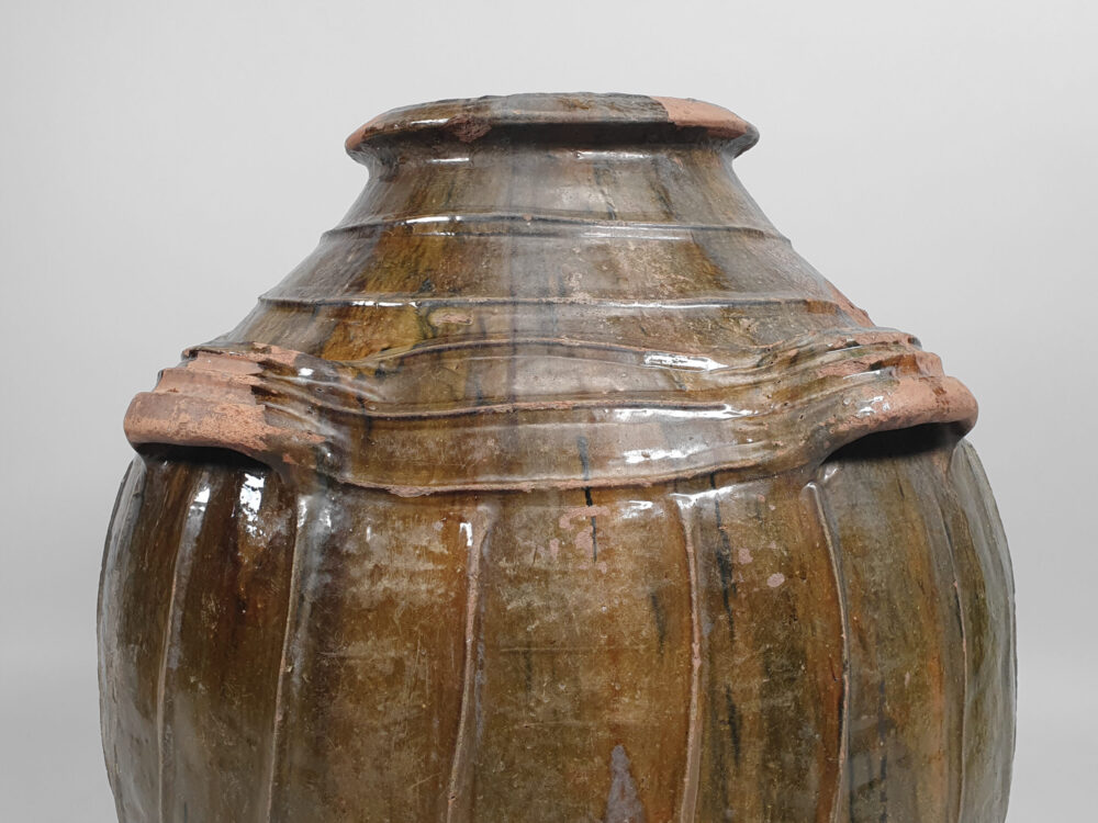 Large antique French Walnut Oil Jar or Pot