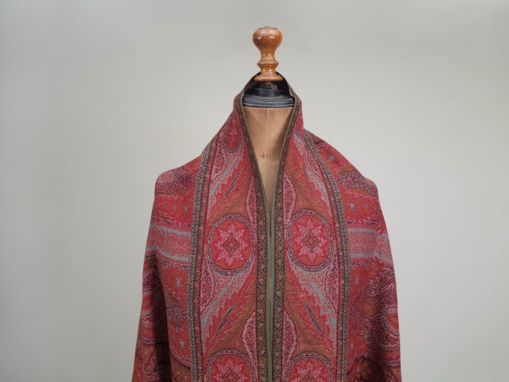 Large antique Victorian Paisley woollen piano Shawl
