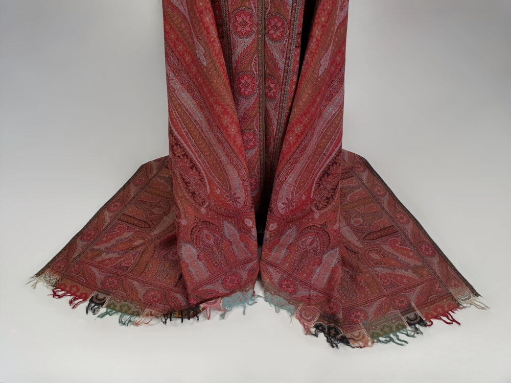 Large antique Victorian Paisley woollen piano Shawl
