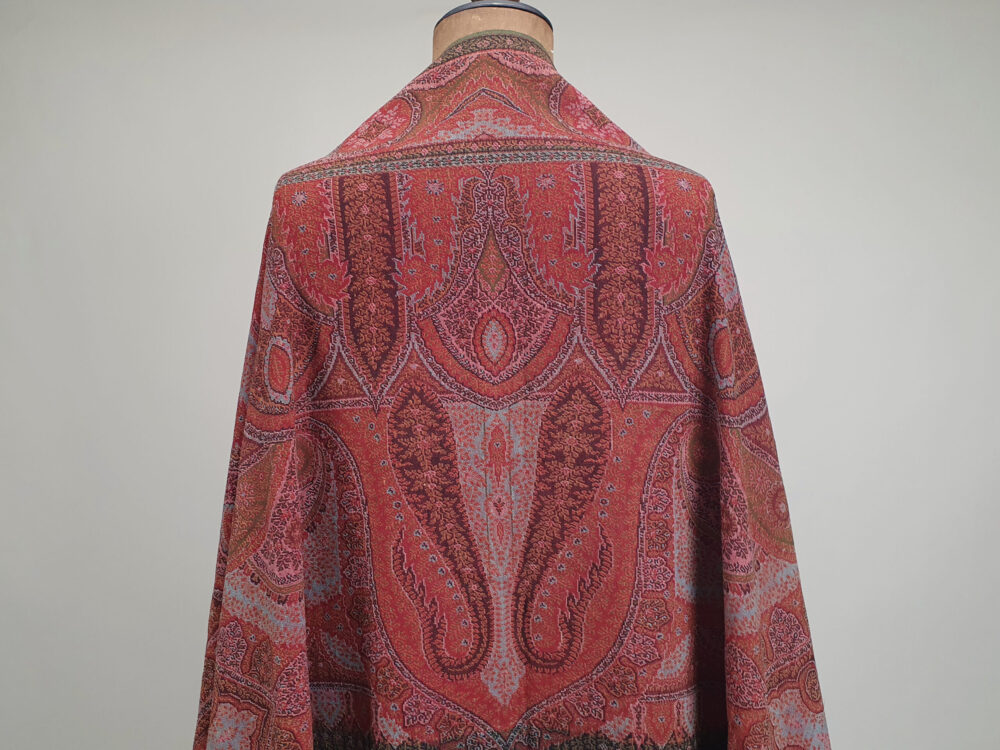 Large antique Victorian Paisley woollen piano Shawl