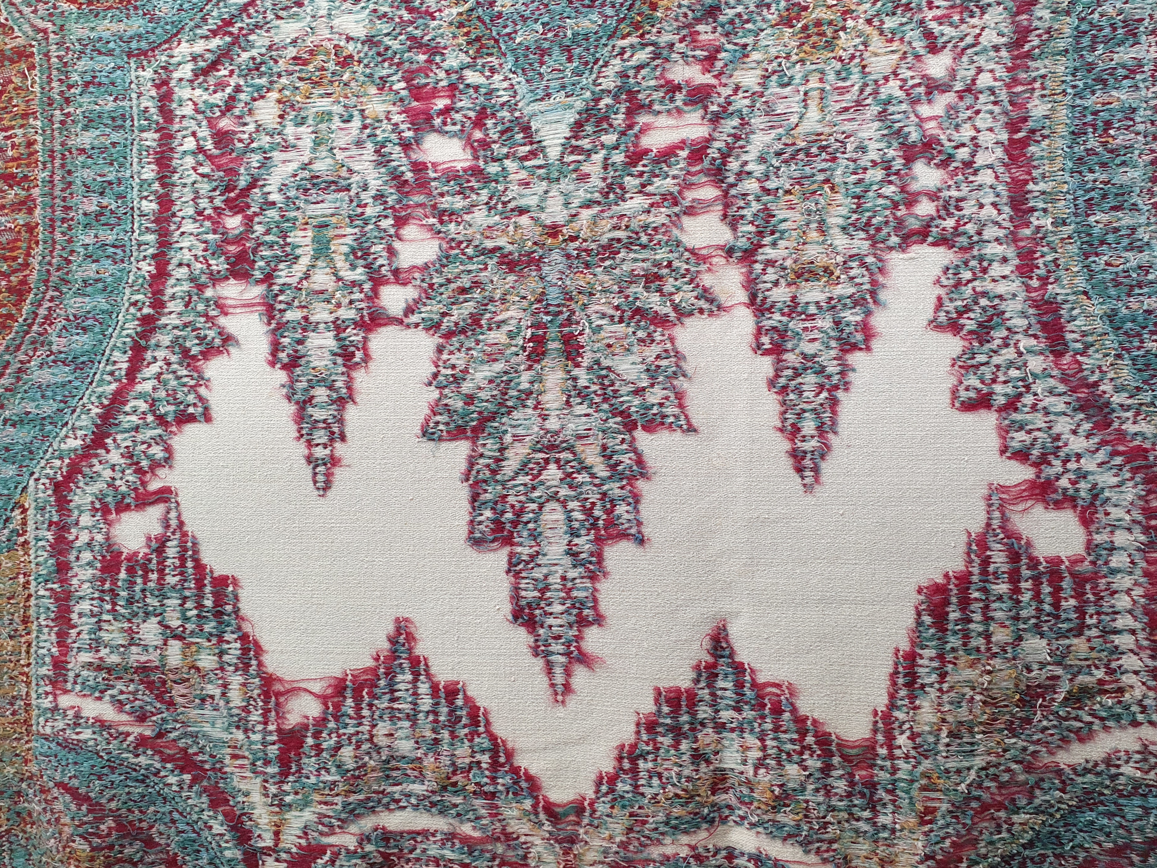 Large antique Victorian Paisley woollen piano Shawl
