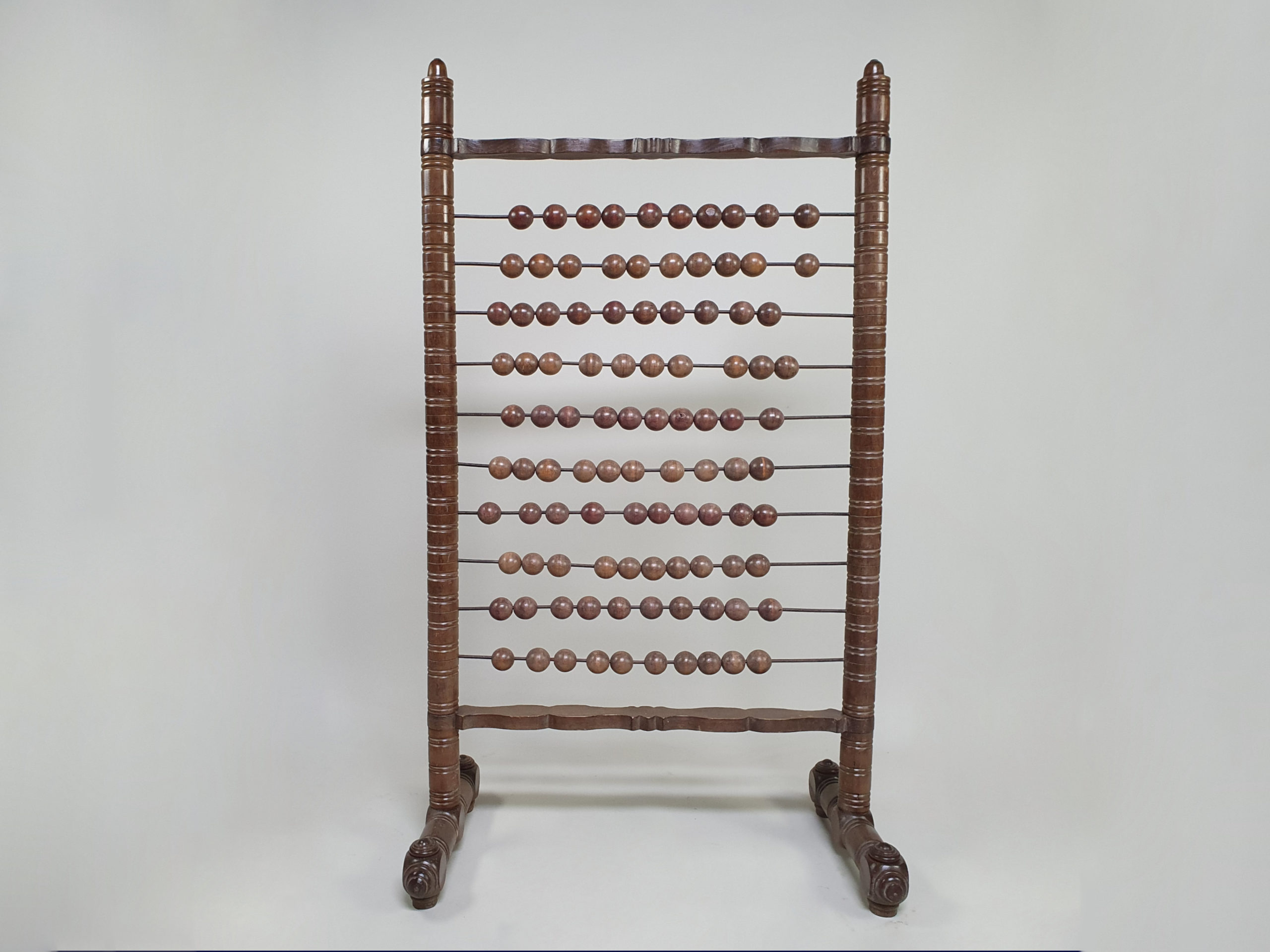 Large free standing fruit wood school abacus, dating from the early 1900s