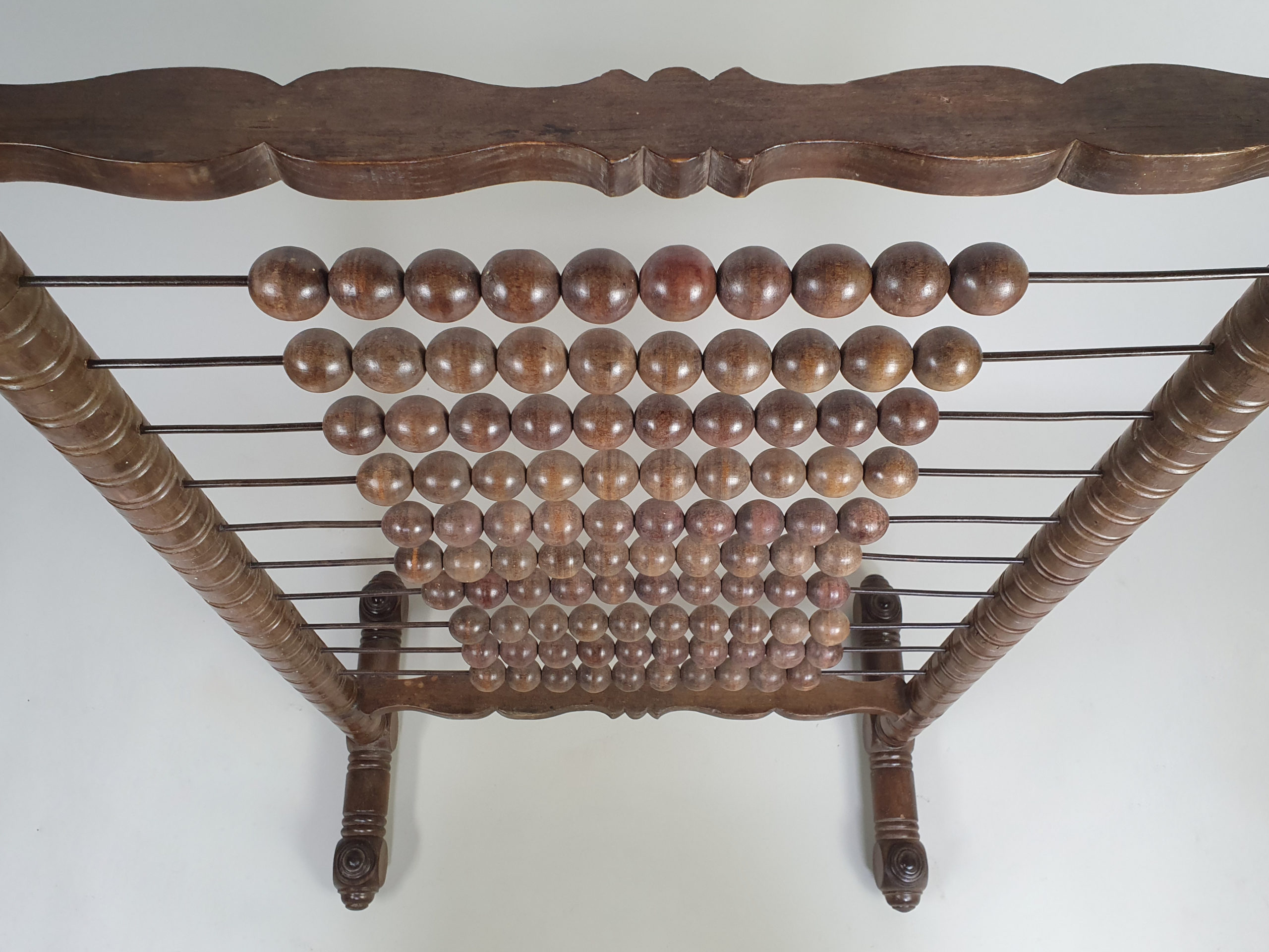 Large free standing fruit wood school abacus, dating from the early 1900s