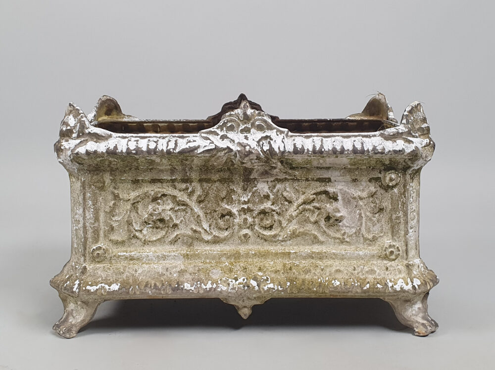 Large French antique cast iron garden Planter or Jardinière