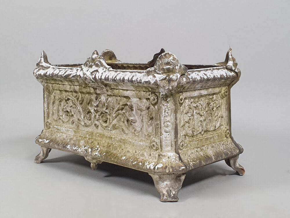 Large French antique cast iron garden Planter or Jardinière