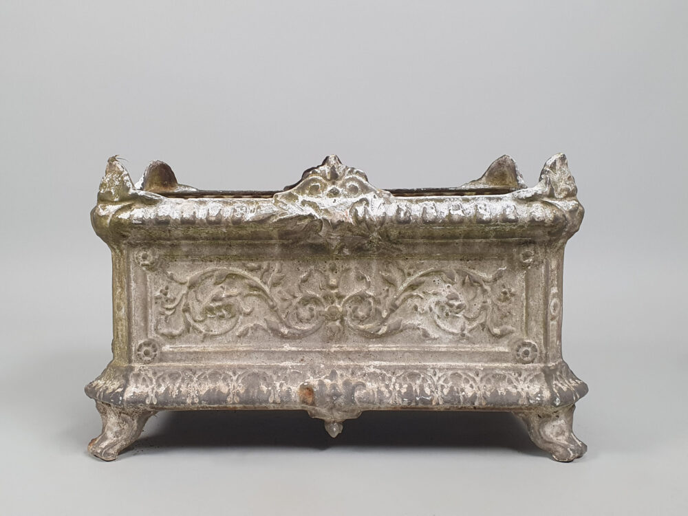 Large French antique cast iron garden Planter or Jardinière