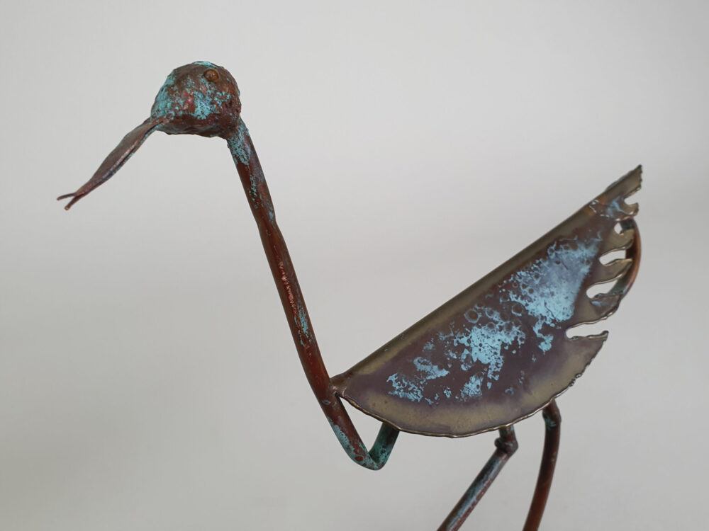 Mid century copper Sculpture of Stork Bird