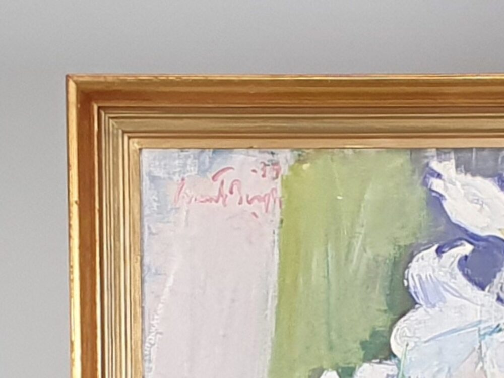 Mid century modern oil Painting - floral still life by Svante Bergh